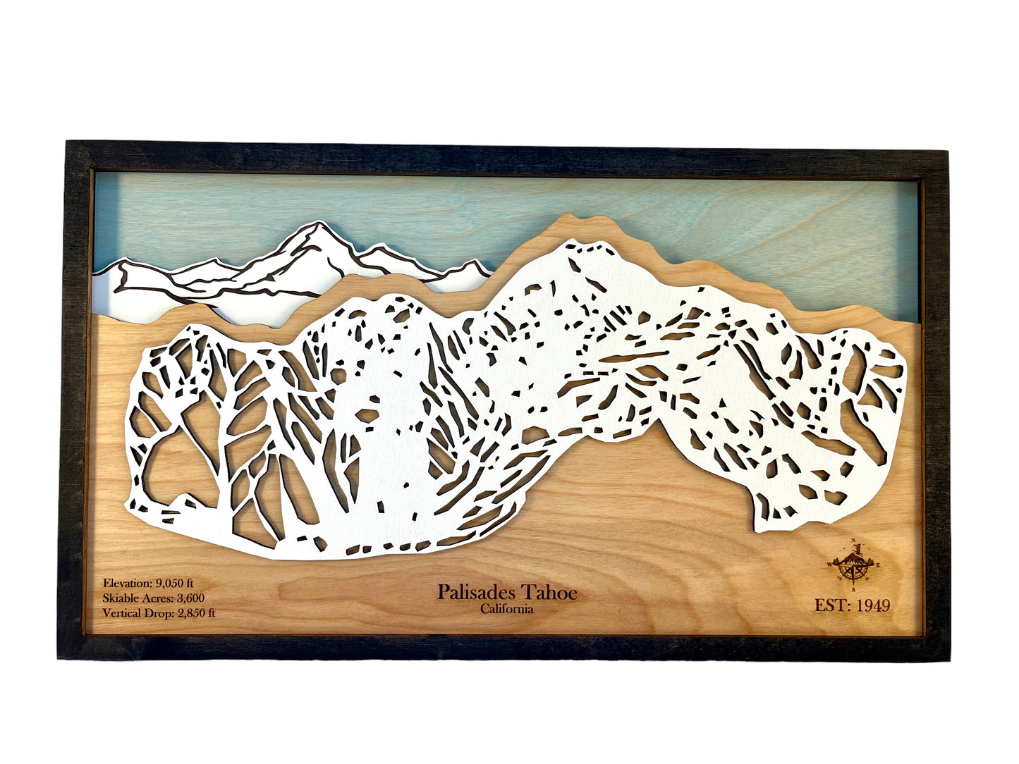 Palisades Tahoe Wooden Trail Map