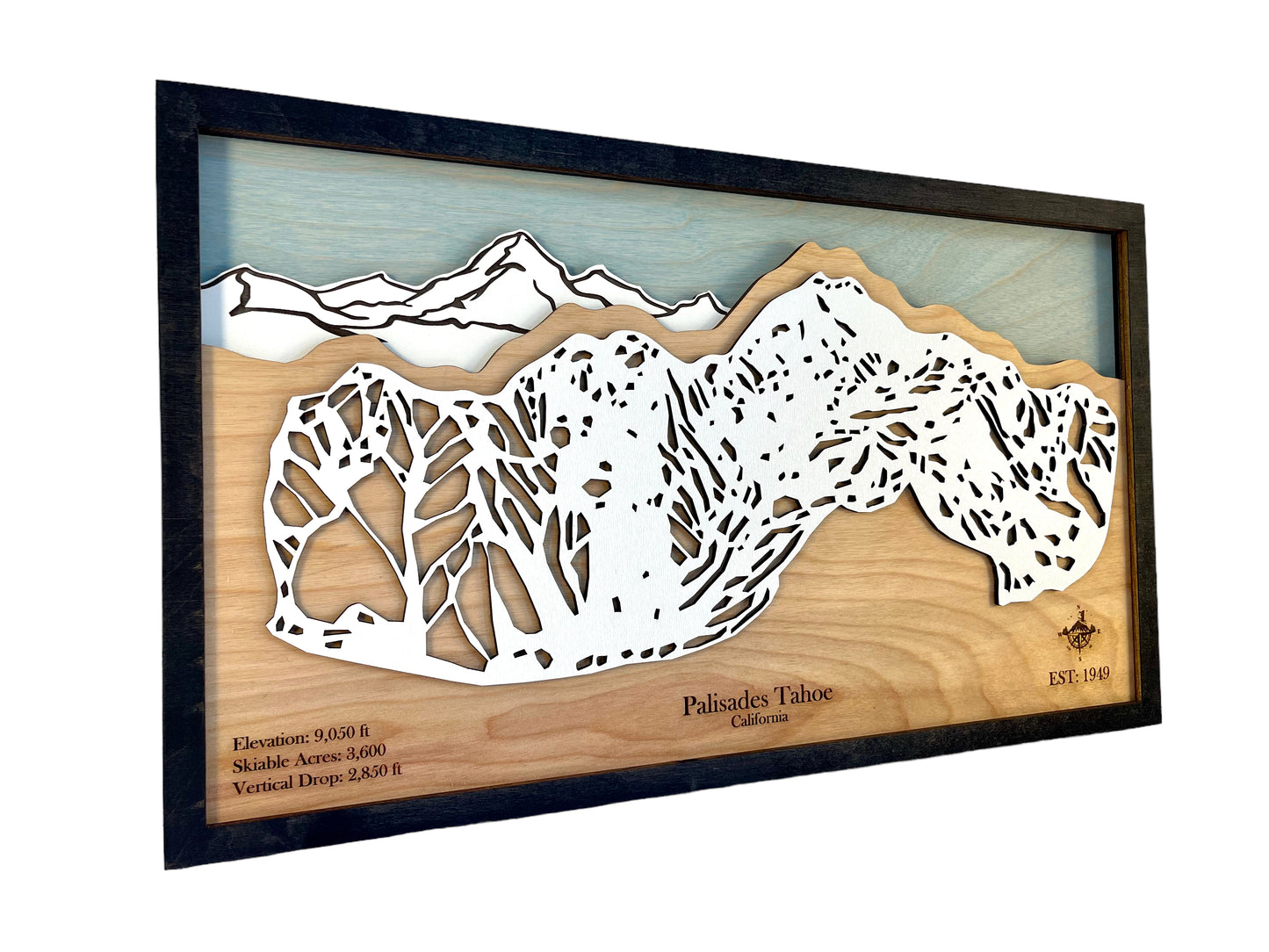 Palisades Tahoe Wooden Trail Map