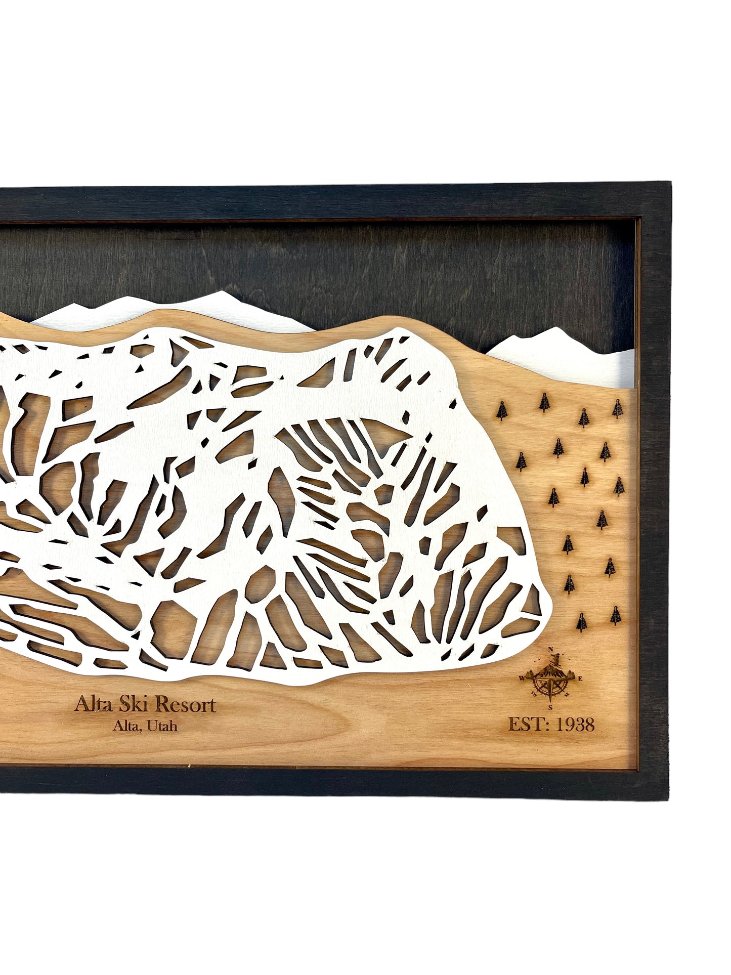 Alta Ski Resort Wooden Trail Map