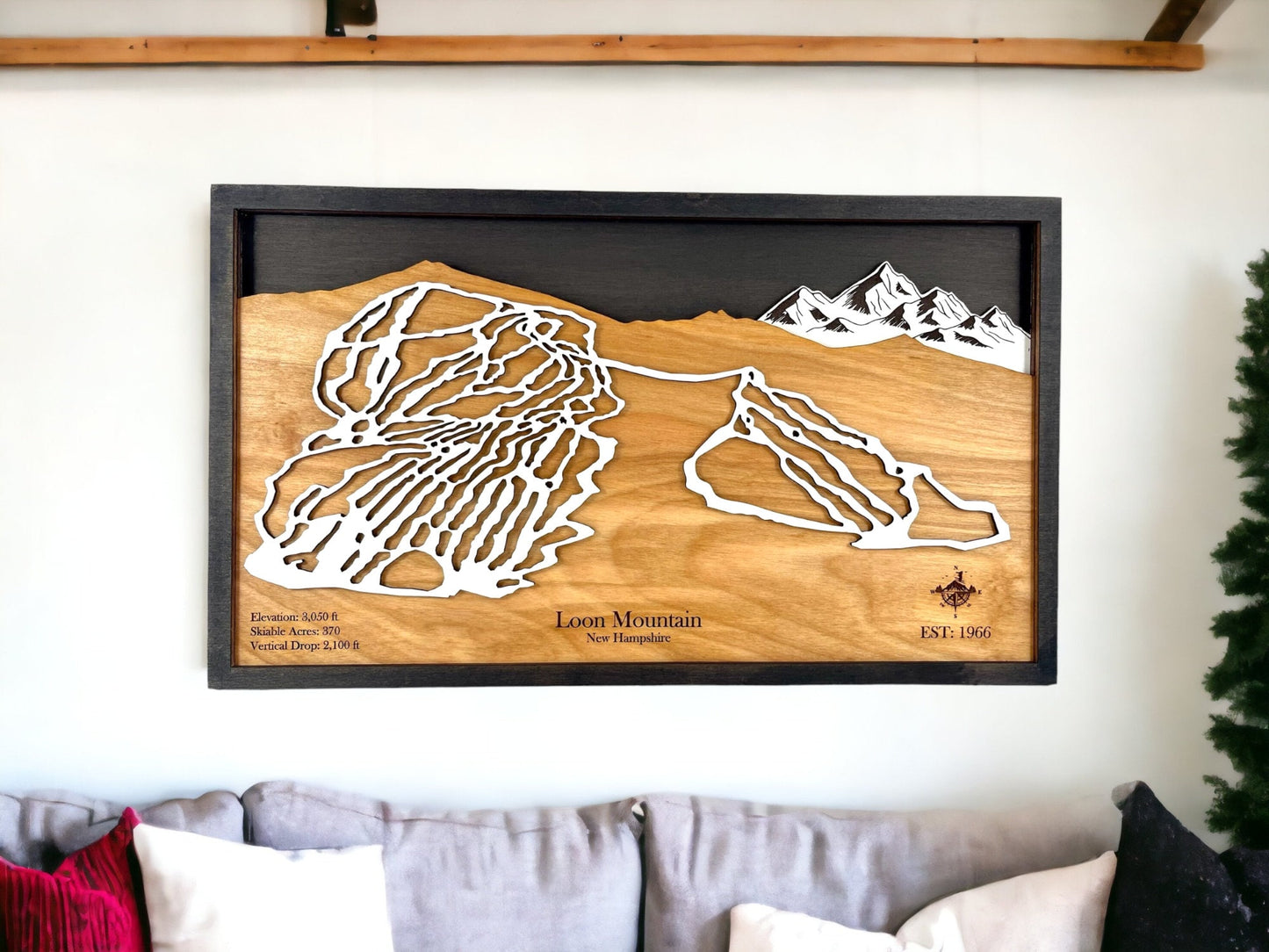 Loon Mountain Wooden Trail Map