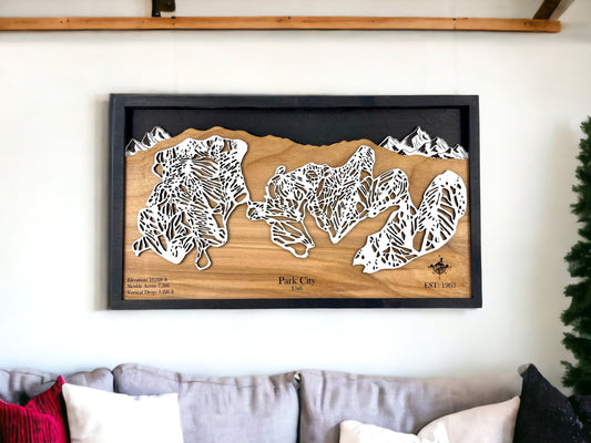 Park City Mountain Wooden Trail Map