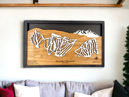 Snowshoe Mountain Wooden Trail Map