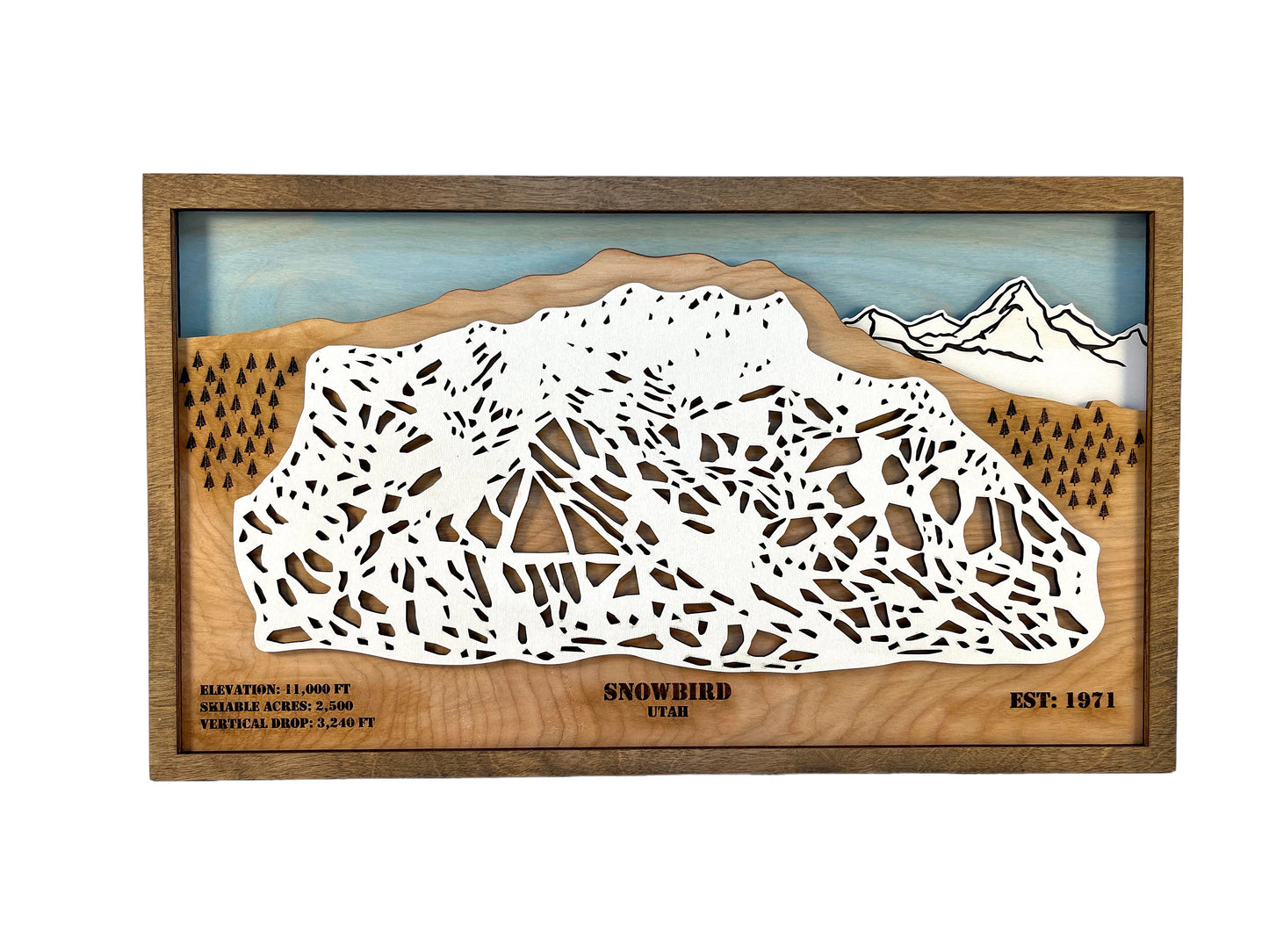 Snowbird Ski Resort Wooden Trail Map