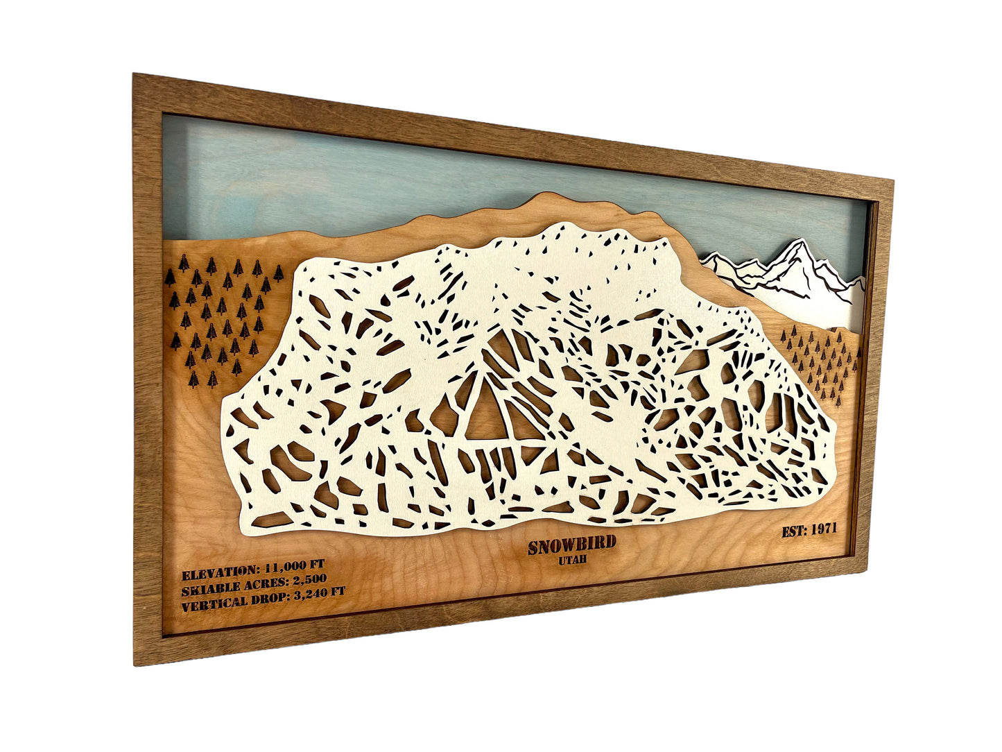 Snowbird Ski Resort Wooden Trail Map