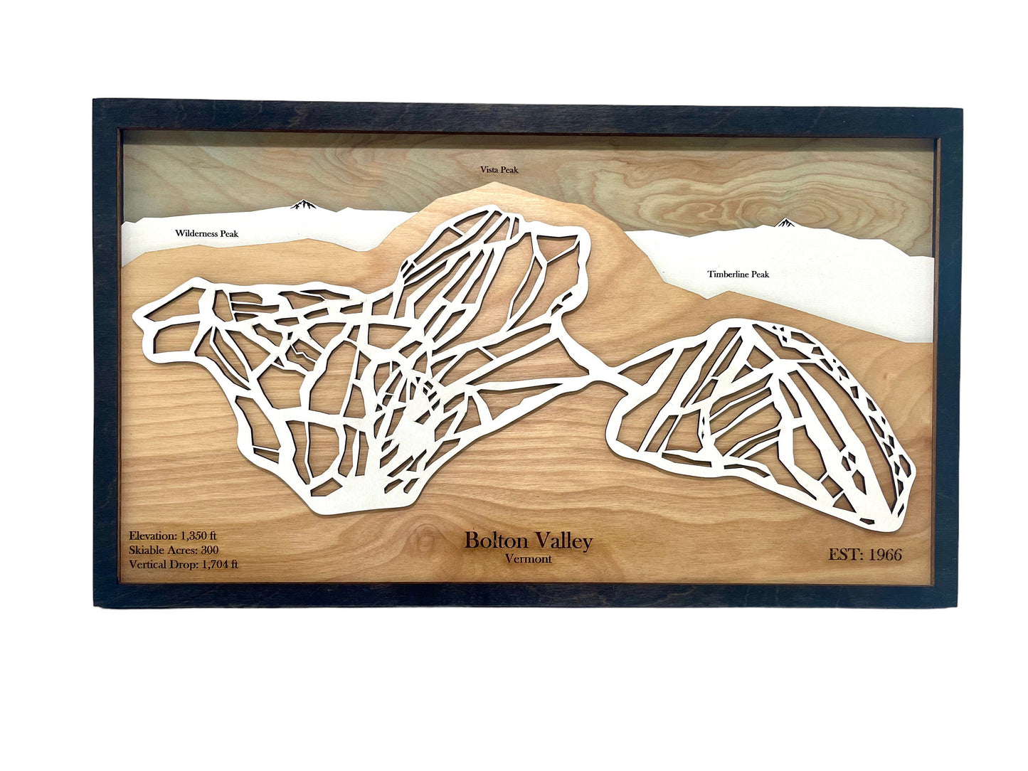 Bolton Valley Ski Resort Wooden Trail Map