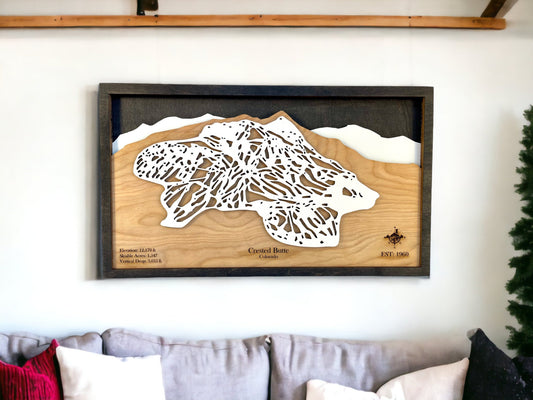 Crested Butte Ski Resort Wooden Trail Map