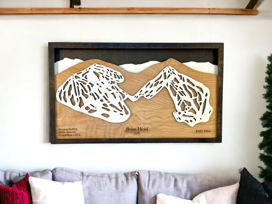 Brian Head Ski Resort Wooden Trail Map