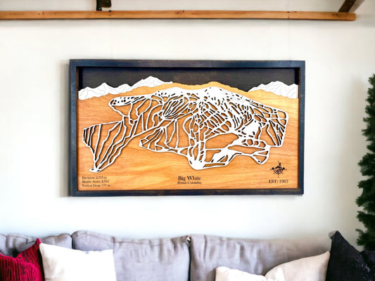 Big White Wooden Trail Map