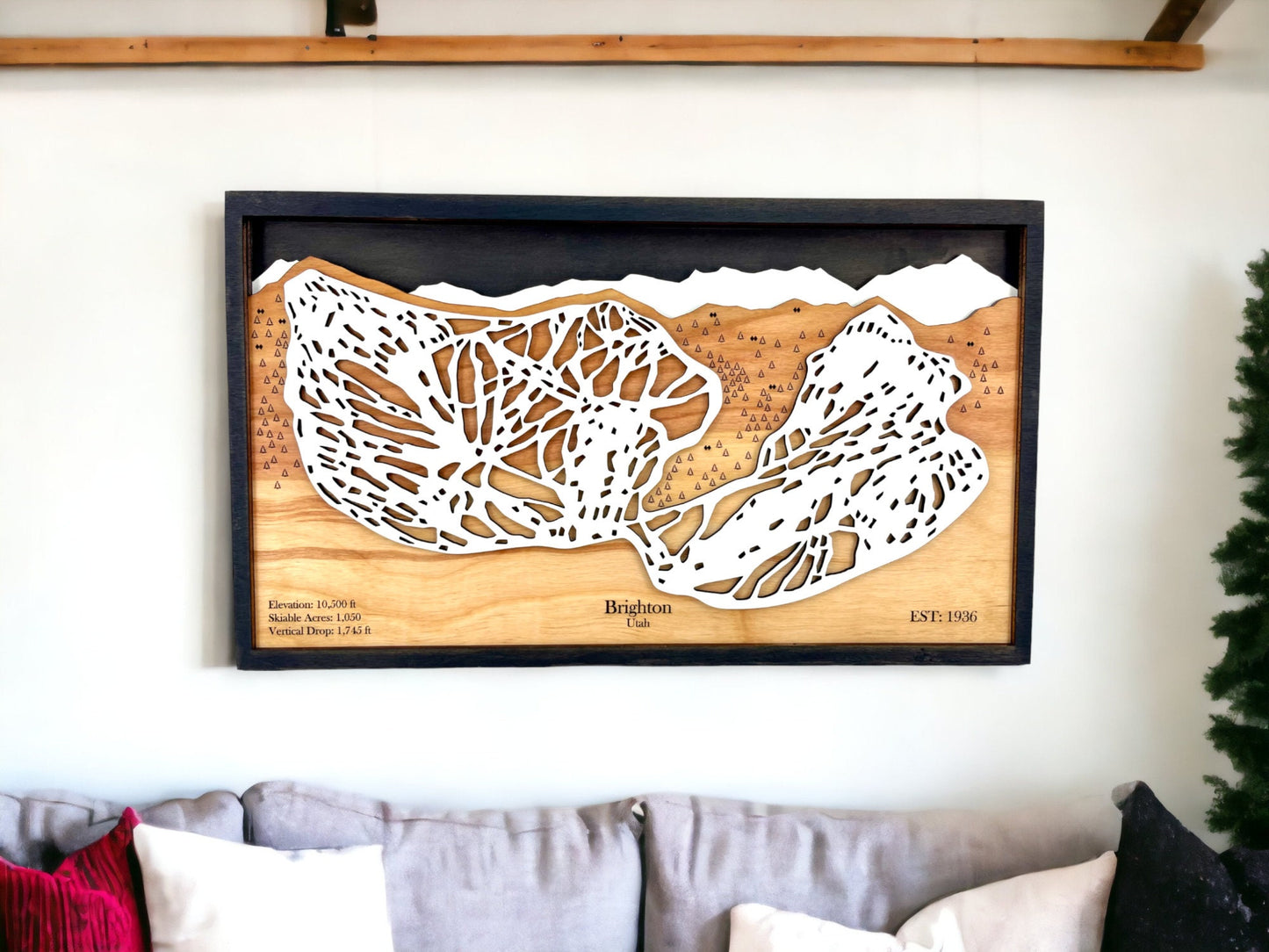 Brighton Ski Resort Wooden Trail Map