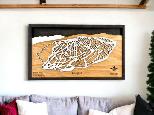 Le Massif Ski Resort Wooden Trail Map