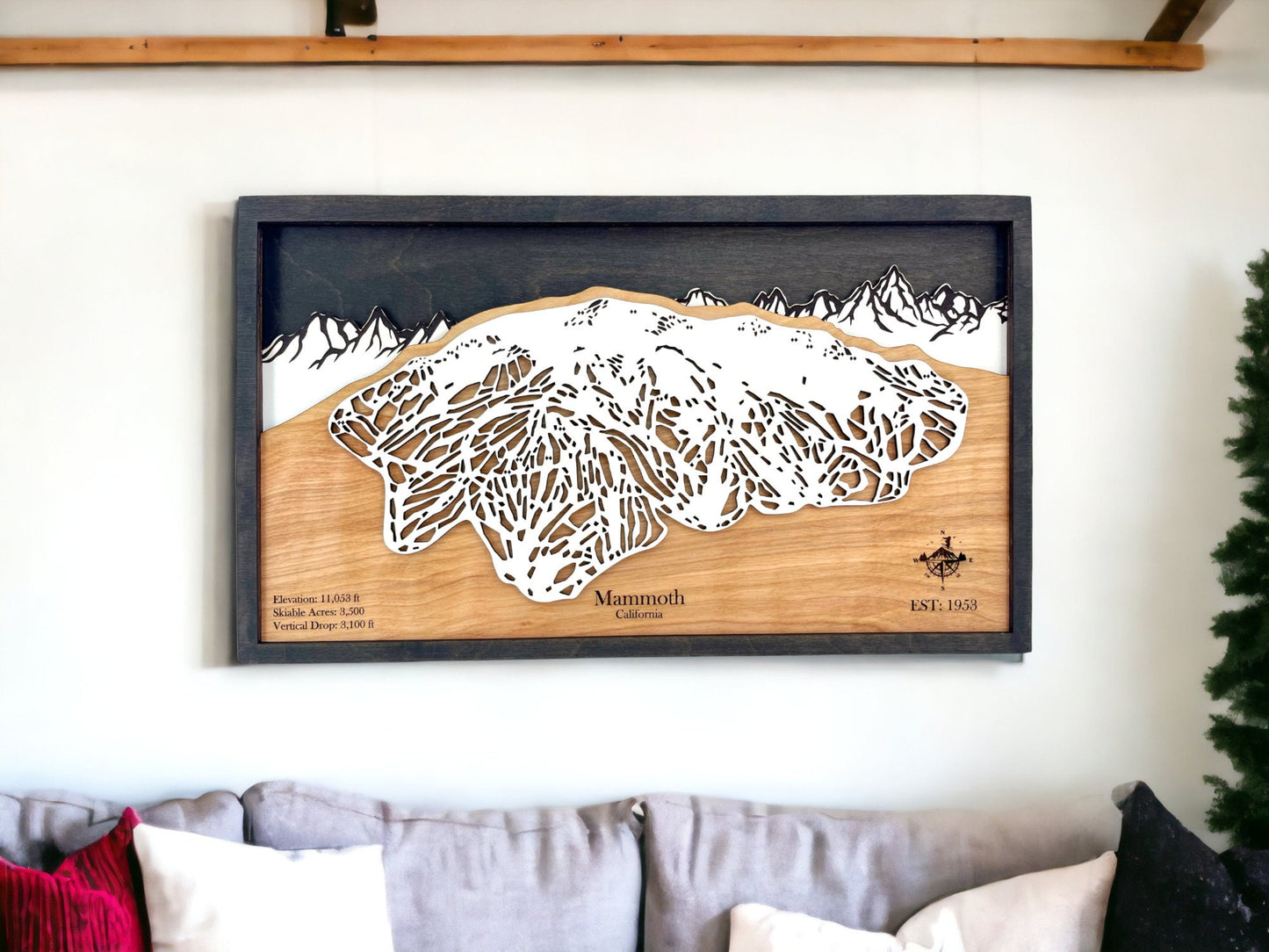 Mammoth Mountain Wooden Trail Map