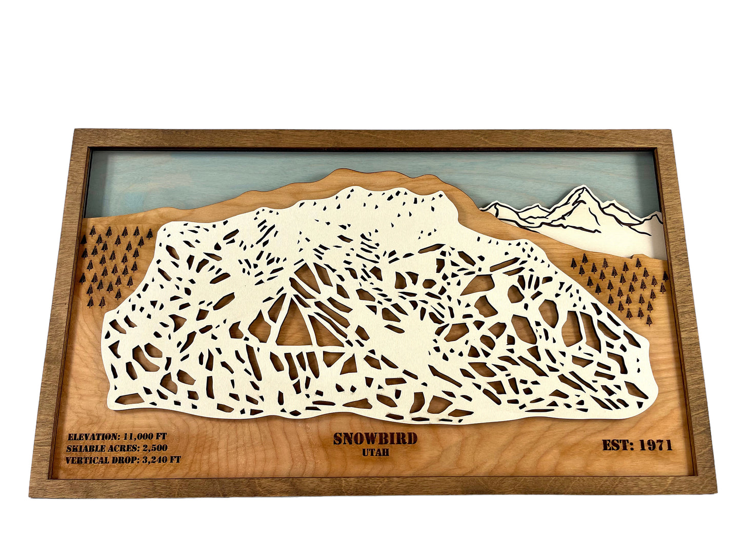 Snowbird Ski Resort Wooden Trail Map