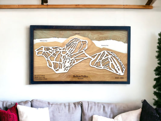 Bolton Valley Ski Resort Wooden Trail Map