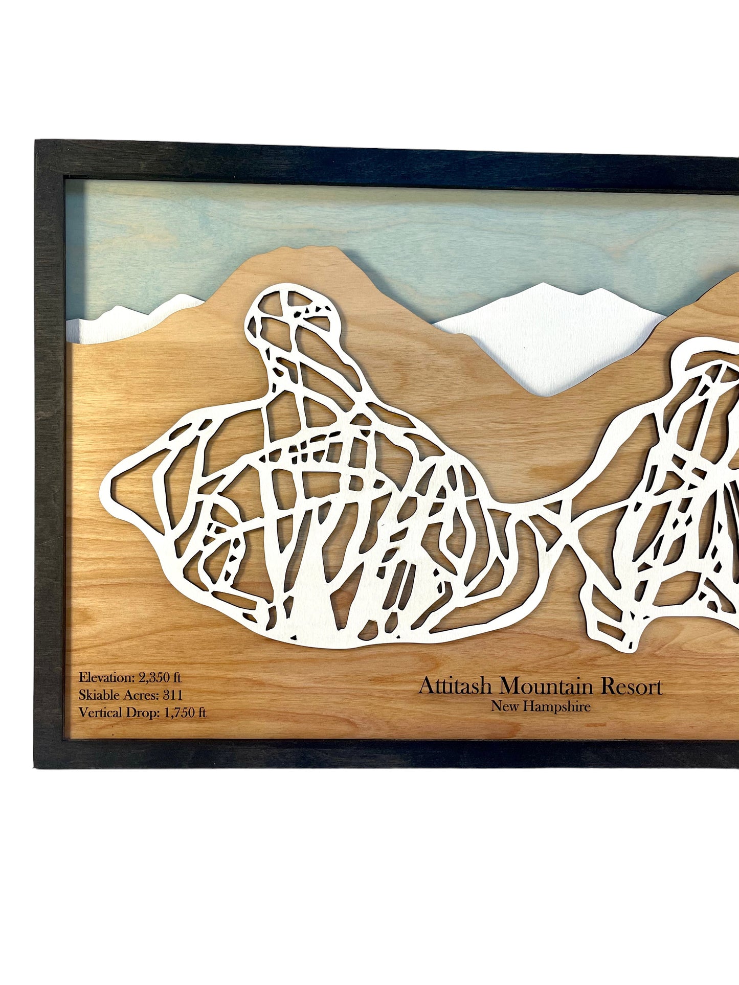 Attitash Mountain Resort Wooden Trail Map